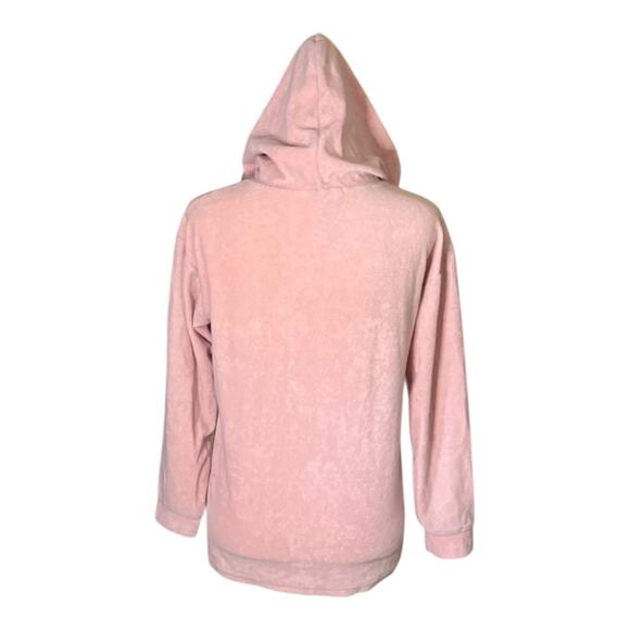 Simply Southern Terry Cloth Hoodie Pastel Pink Purple Colorblock Sweater NWT S - Picture 5 of 14